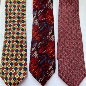 3 mens silk ties Bert Pulitzer, Britches, Cocktail Collection brands